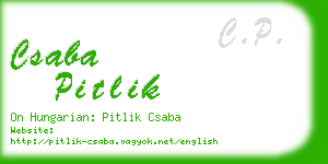 csaba pitlik business card